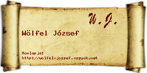 Wölfel József névjegykártya